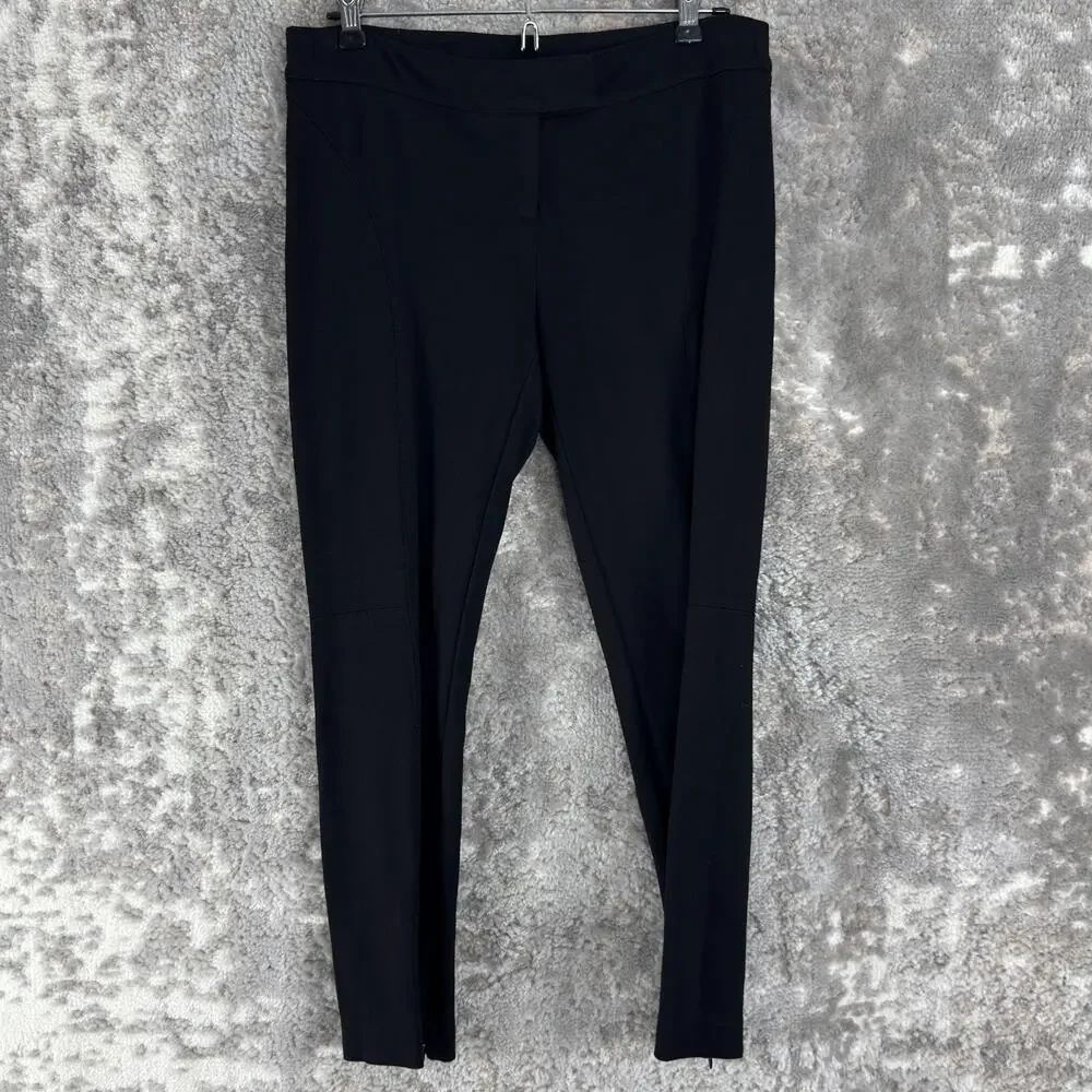 Kenar Size 2 Ankle Stretch Minimalist Flat Front Career Straight Leg Pants Black